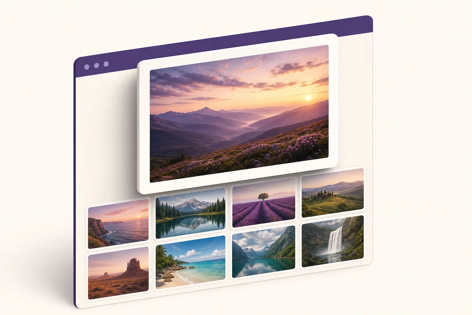 Editorial illustration of a JavaScript lightbox interface